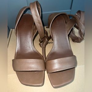 Vince strappy brown heels.